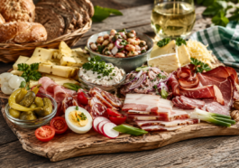 Was gehört auf eine perfekte Brettljause? Erfahren Sie, welche Zutaten, regionalen Spezialitäten, Brotsorten, Käse, Fleisch und Weine für eine authentische und ausgewogene Jause unverzichtbar sind.
